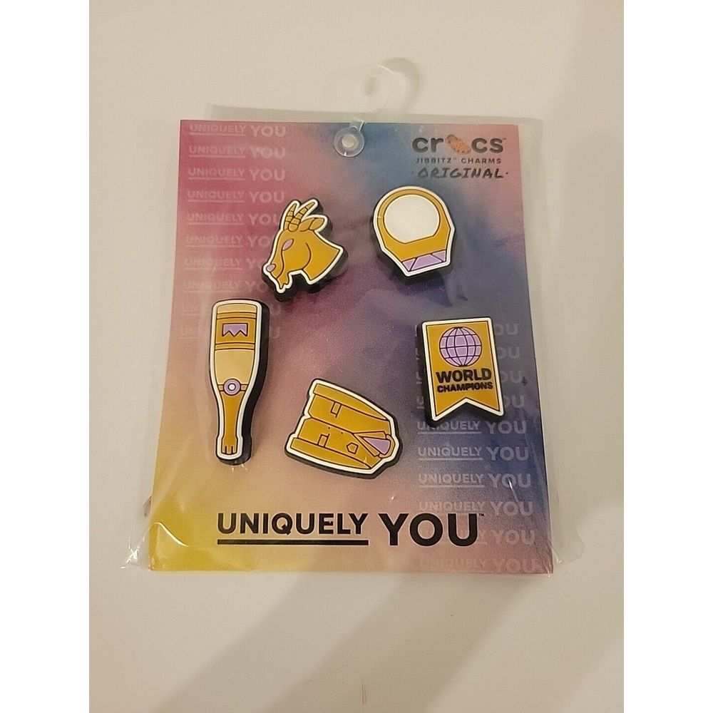 Crocs Uniquely You - CHAMPIONS- THE GOAT  Jibbitz‎ Charms 5 Pack